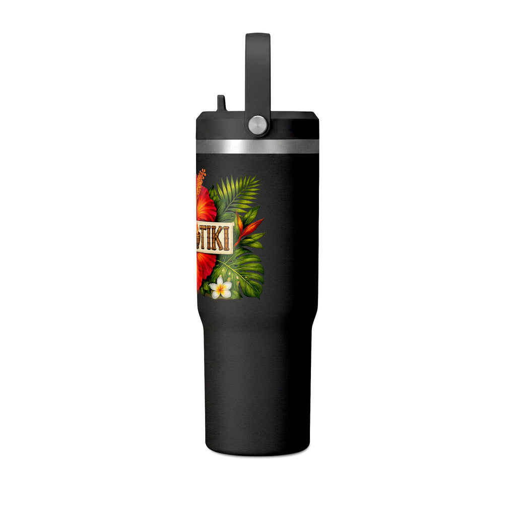 Tumbler  32oz Travel Tumbler with 'Tropic Tiki' Hibiscus Design