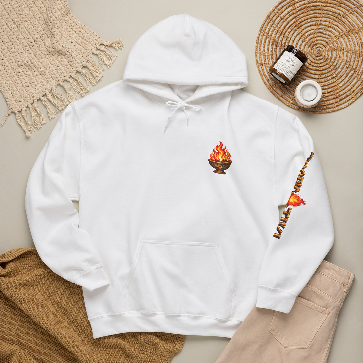 Men's - Tropic Tiki Flaming Tiki Mask Pullover
