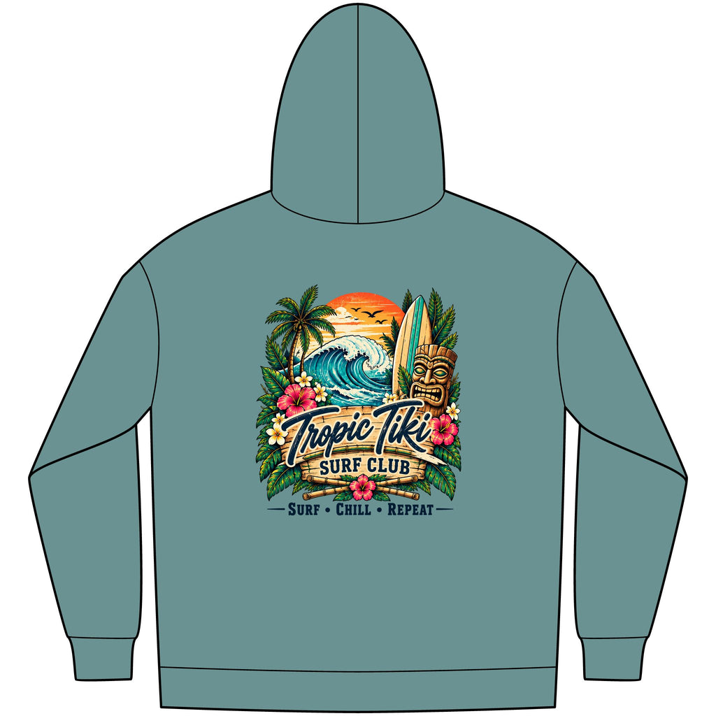 Women's- Tropic Tiki Surf Fleece Club Hoodie