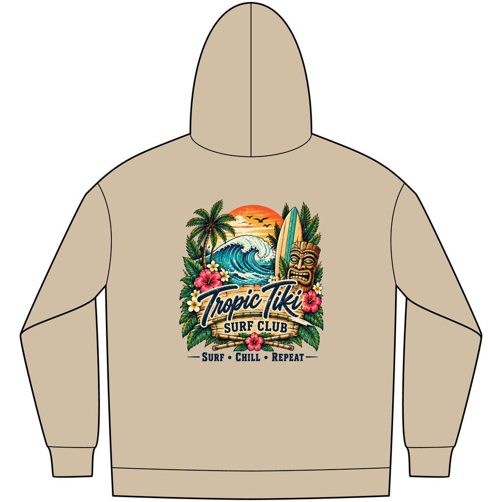 Women's- Tropic Tiki Surf Fleece Club Hoodie