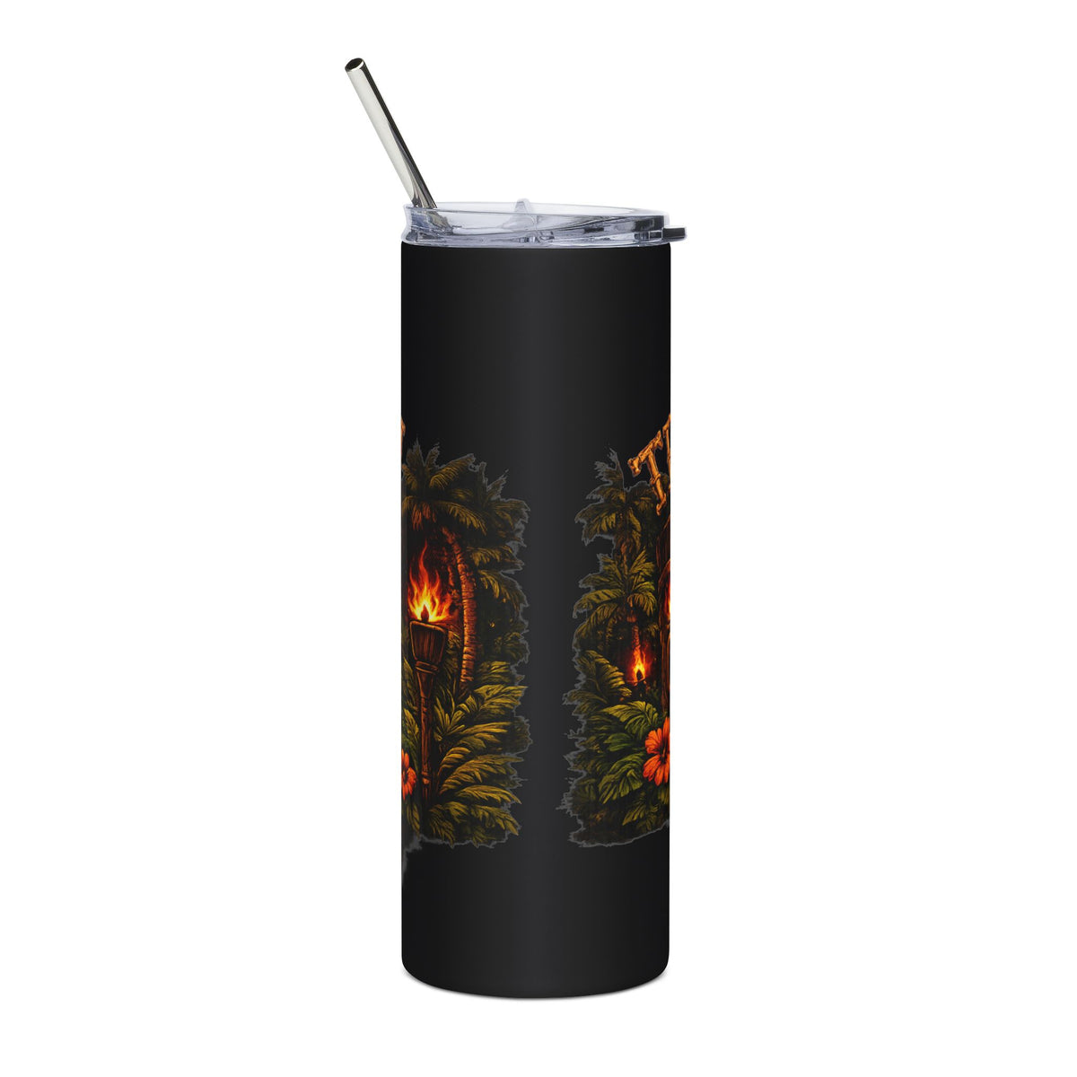 Tumbler- 20oz Tropical Tiki Island Waterfall Design