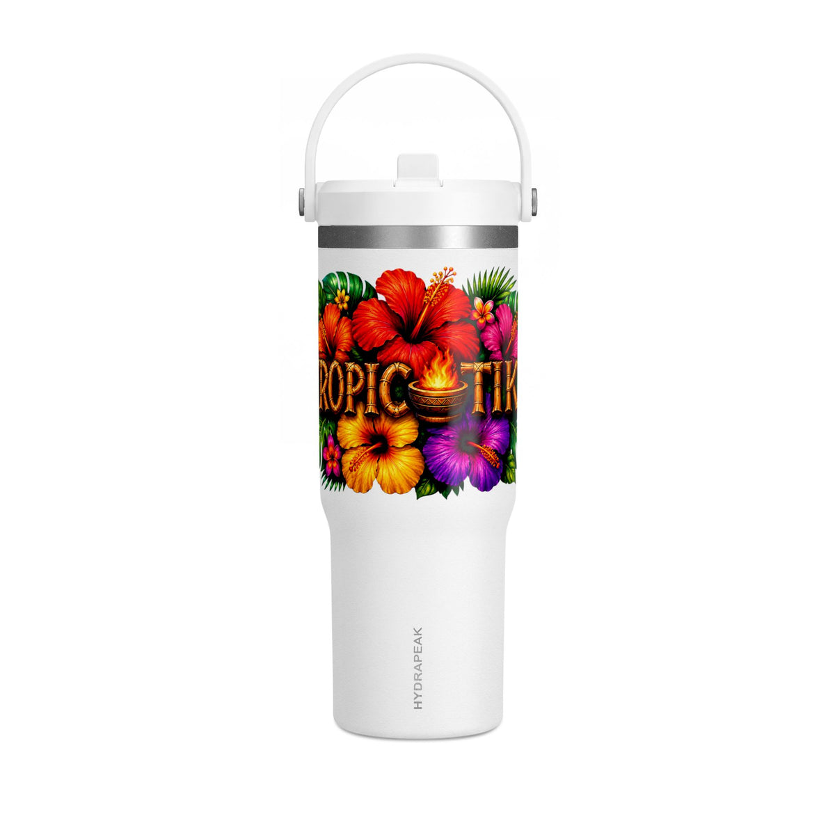 Tumbler 32oz Insulated Travel Tumbler with Hibiscus Design