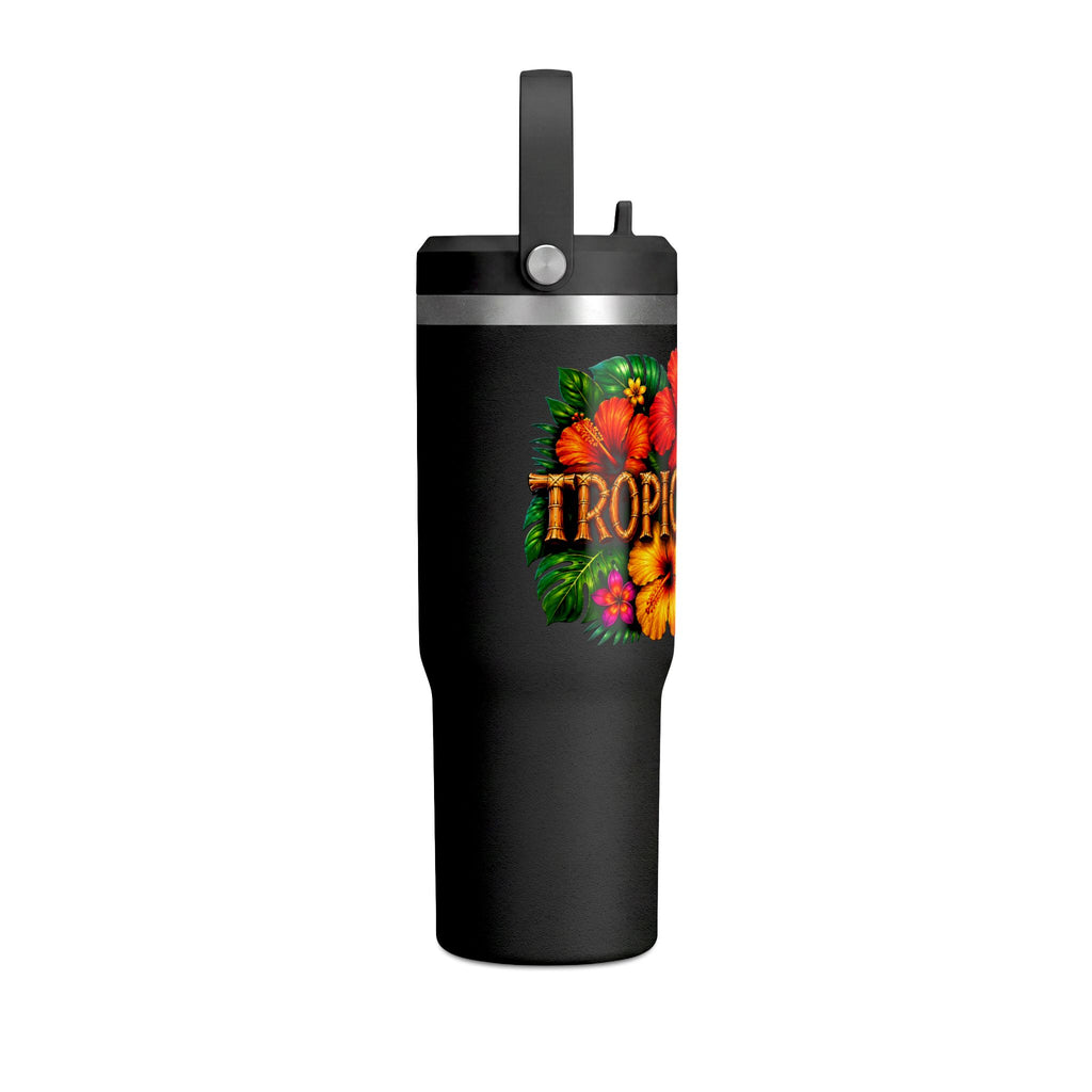 Tumbler 32oz Insulated Travel Tumbler with Hibiscus Design