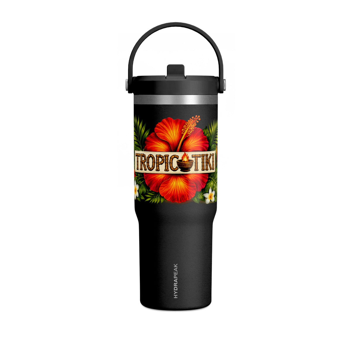 Tumbler  32oz Travel Tumbler with 'Tropic Tiki' Hibiscus Design