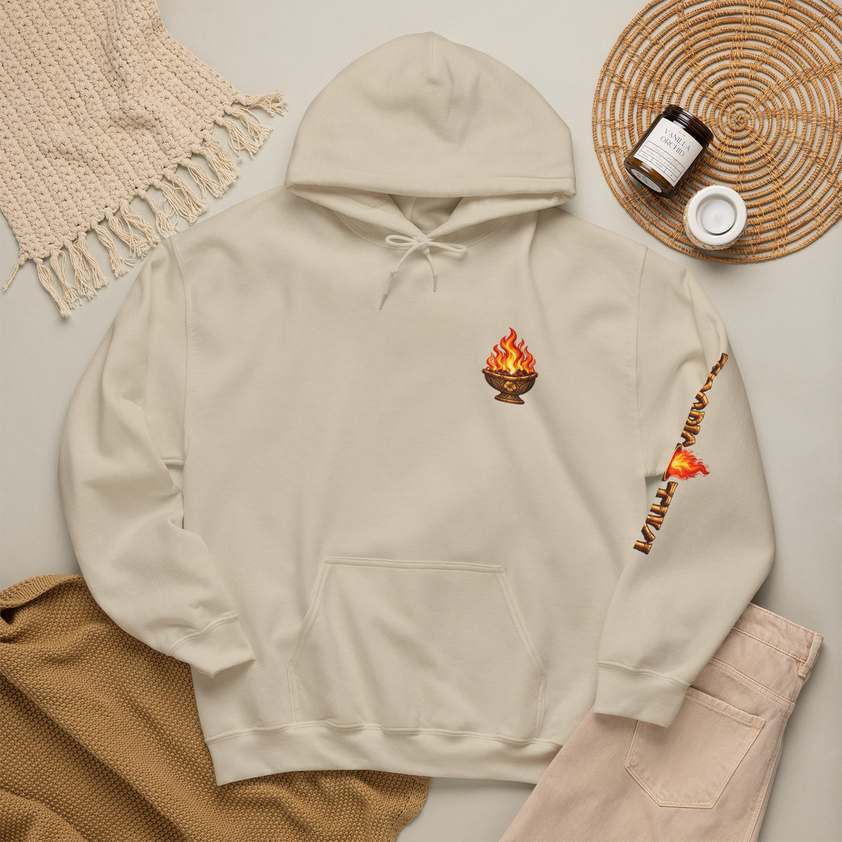 Men's - Tropic Tiki Flaming Tiki Mask Pullover