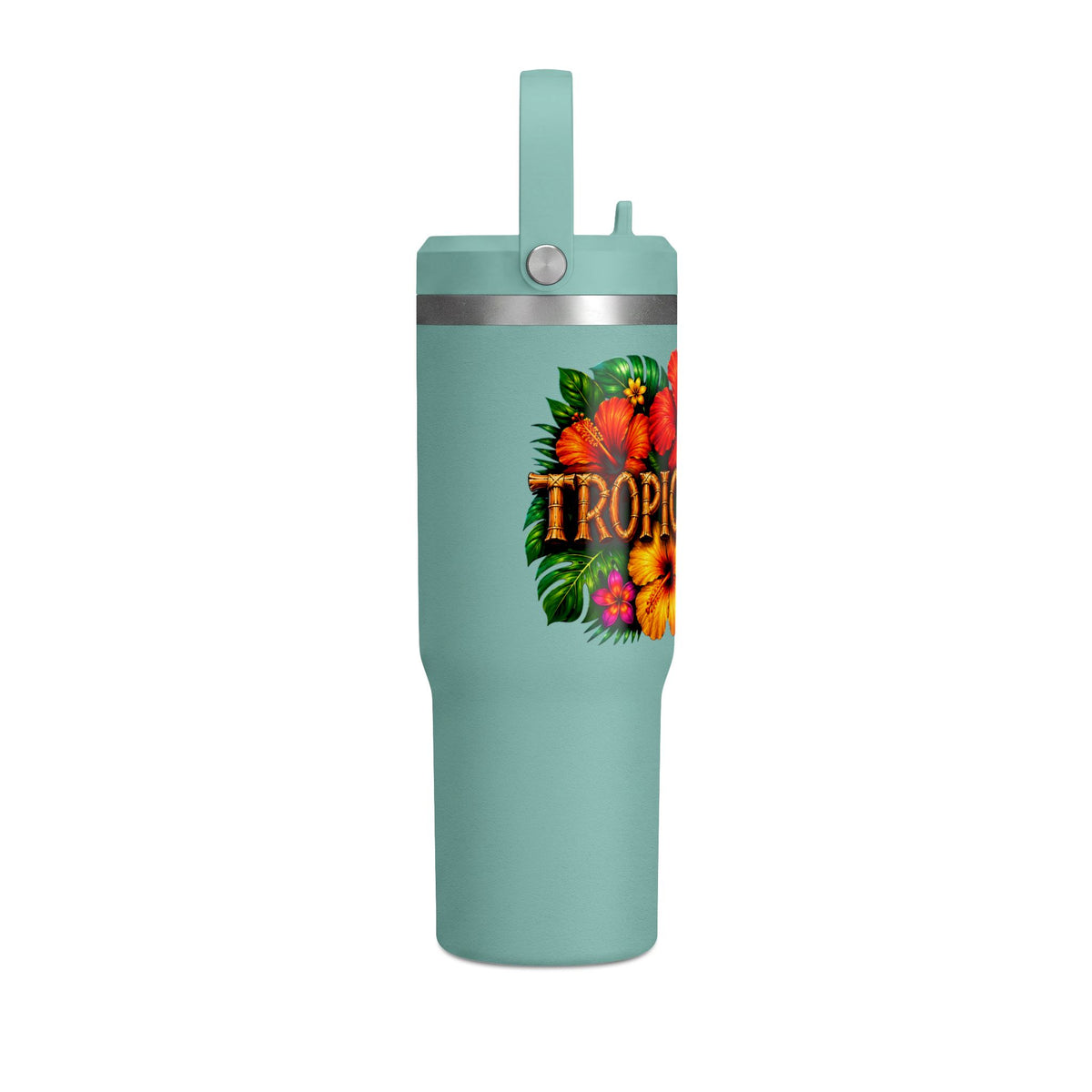 Tumbler 32oz Insulated Travel Tumbler with Hibiscus Design