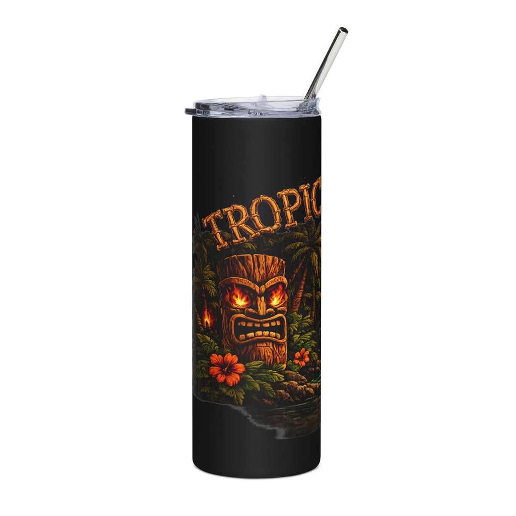 Tumbler- 20oz Tropical Tiki Island Waterfall Design