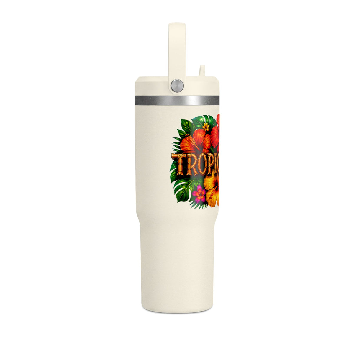 Tumbler 32oz Insulated Travel Tumbler with Hibiscus Design