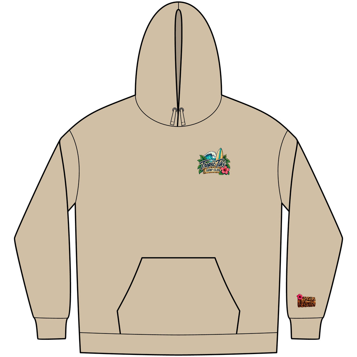 Women's- Tropic Tiki Surf Fleece Club Hoodie
