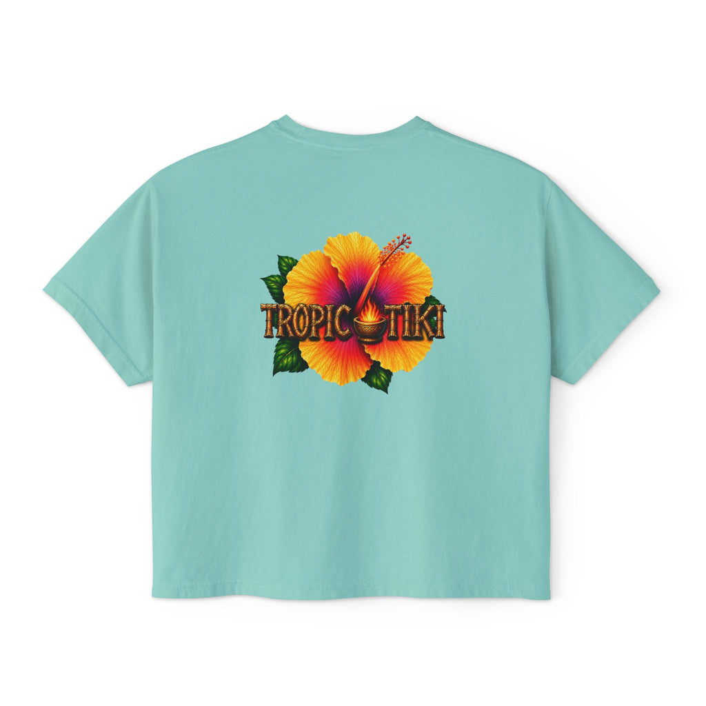 Women’s- Tropic Tiki Hibiscus Tee | Tiki Mask Floral Shirt