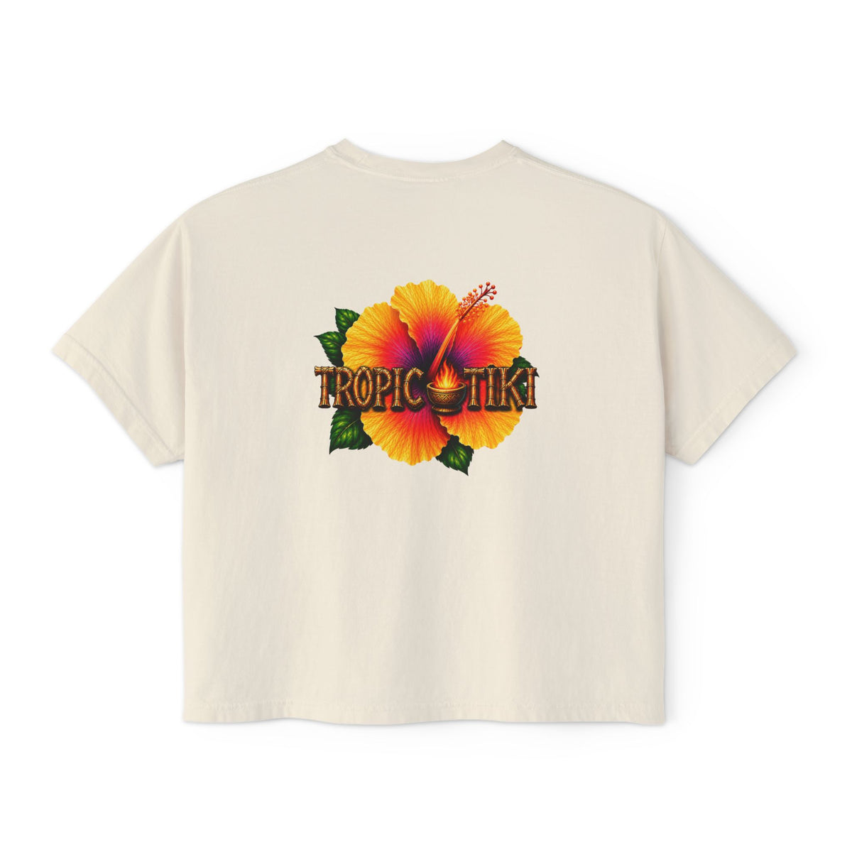 Women’s- Tropic Tiki Hibiscus Tee | Tiki Mask Floral Shirt