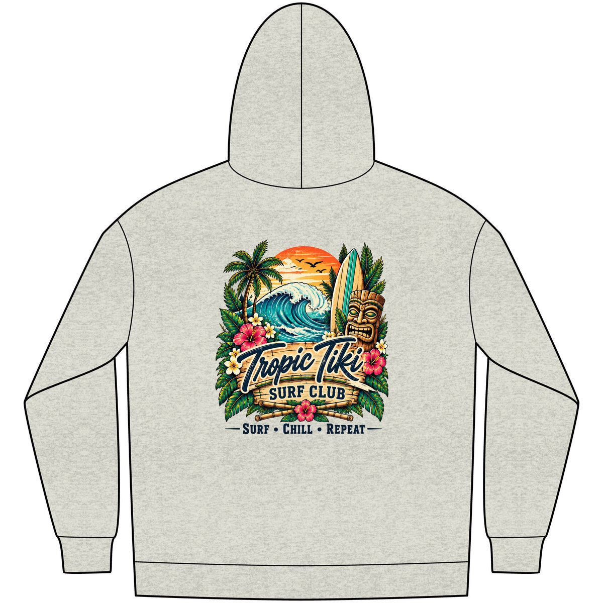 Women's- Tropic Tiki Surf Fleece Club Hoodie