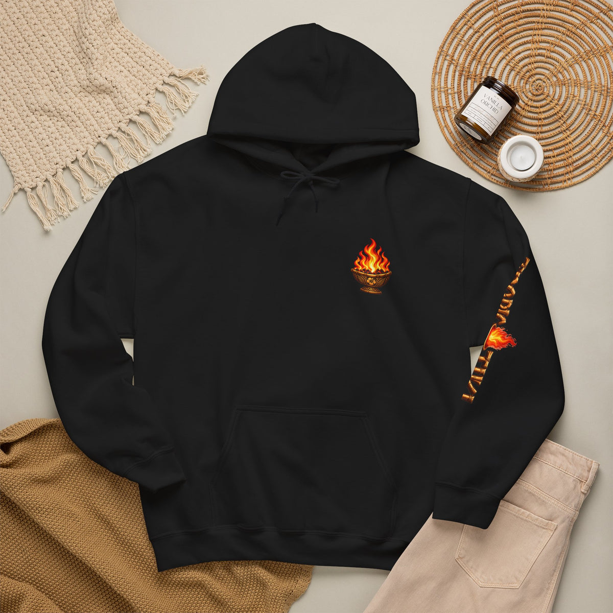 Men's - Tropic Tiki Flaming Tiki Mask Pullover
